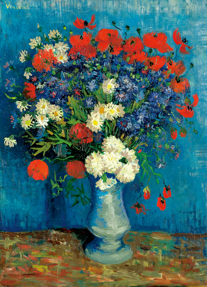  文森特·威廉·梵高  Vincent Willen Van Gogh —— 花瓶里的矢车菊与罂粟